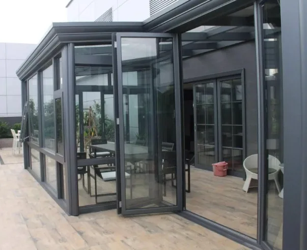 
Aluminum glass solarium sunroom with laminated roof 