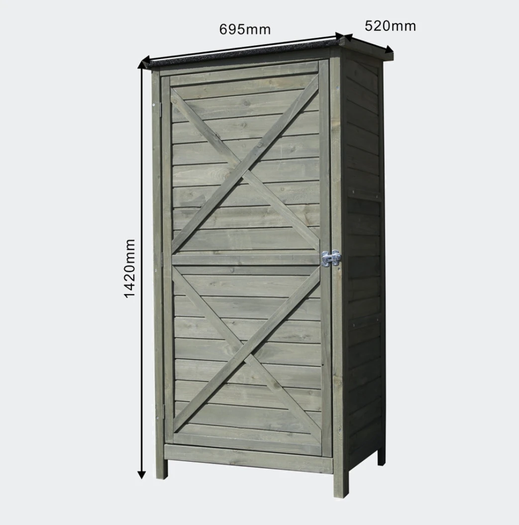 Very Useful Outdoor Garden Shed Wooden Tool Storage Shelves Utility Cabinet Waterproof