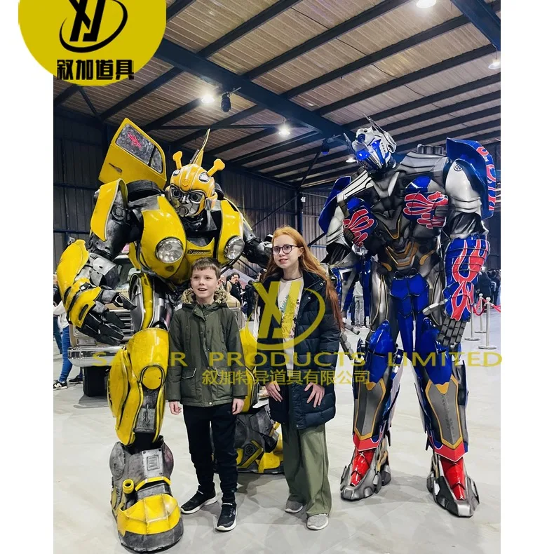 2.7m Bum blebe Adults Bumblebe Helmet LED Robot Costume Optimus Prime Bumblebe