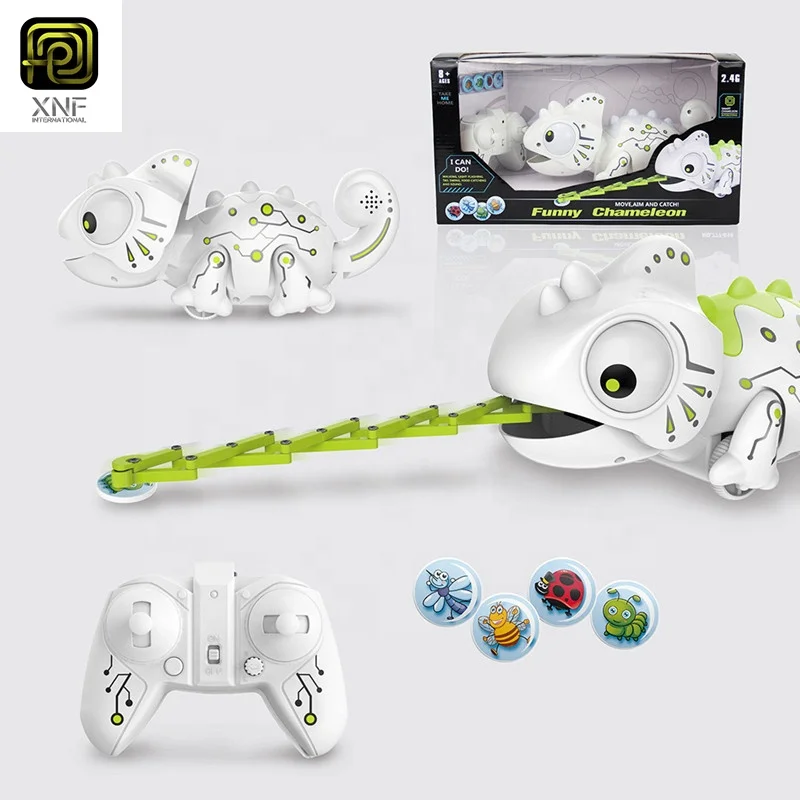 New arrived Funny  Remote Control Animal Toys Eating Insect  with 12 kinds of LED Lights 2.4GHz RC toys RC Chameleon