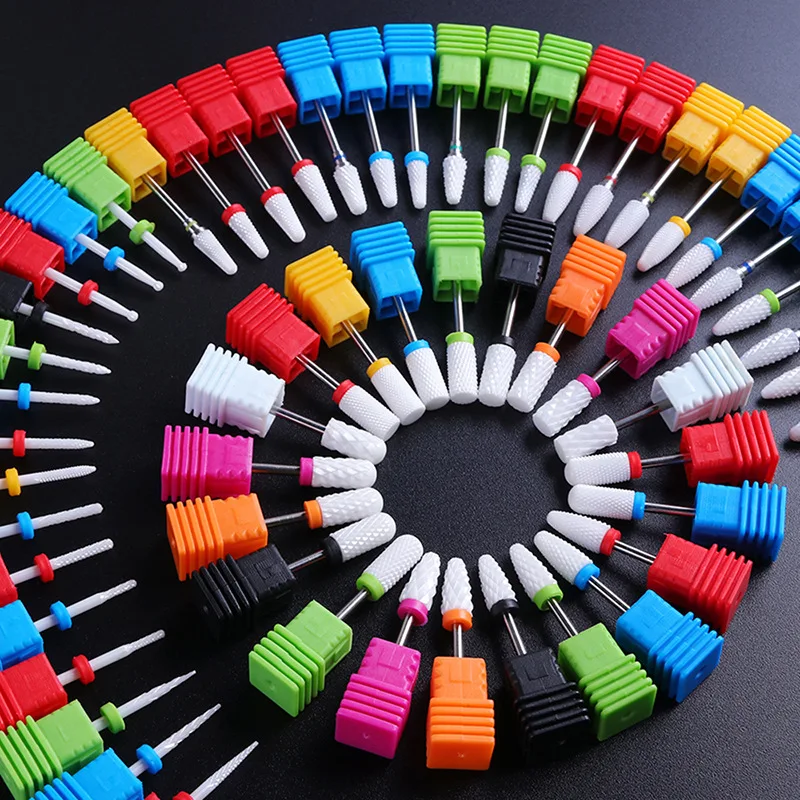1pcs Ceramic Milling Cutter Nail Drill Bit Electric Manicure Drills Pedicure Mill Bits Machine Files Nail Art Tools Equipment