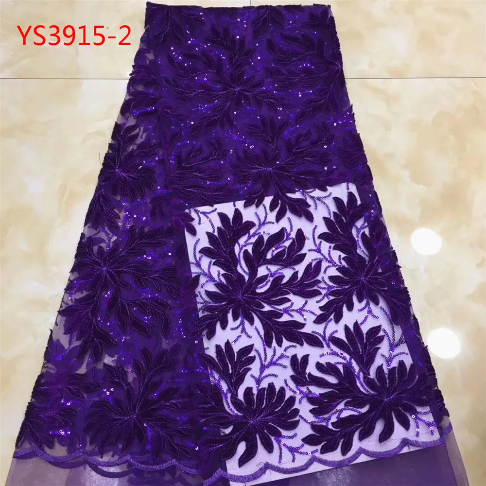 YS3915 Wholesale guangzhou Deep green embroidery velvet design rose french net lace fabric