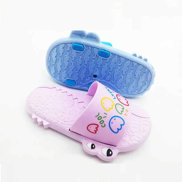 
2021 popular latest fashion design flat pcu unicorn girls kids slippers 