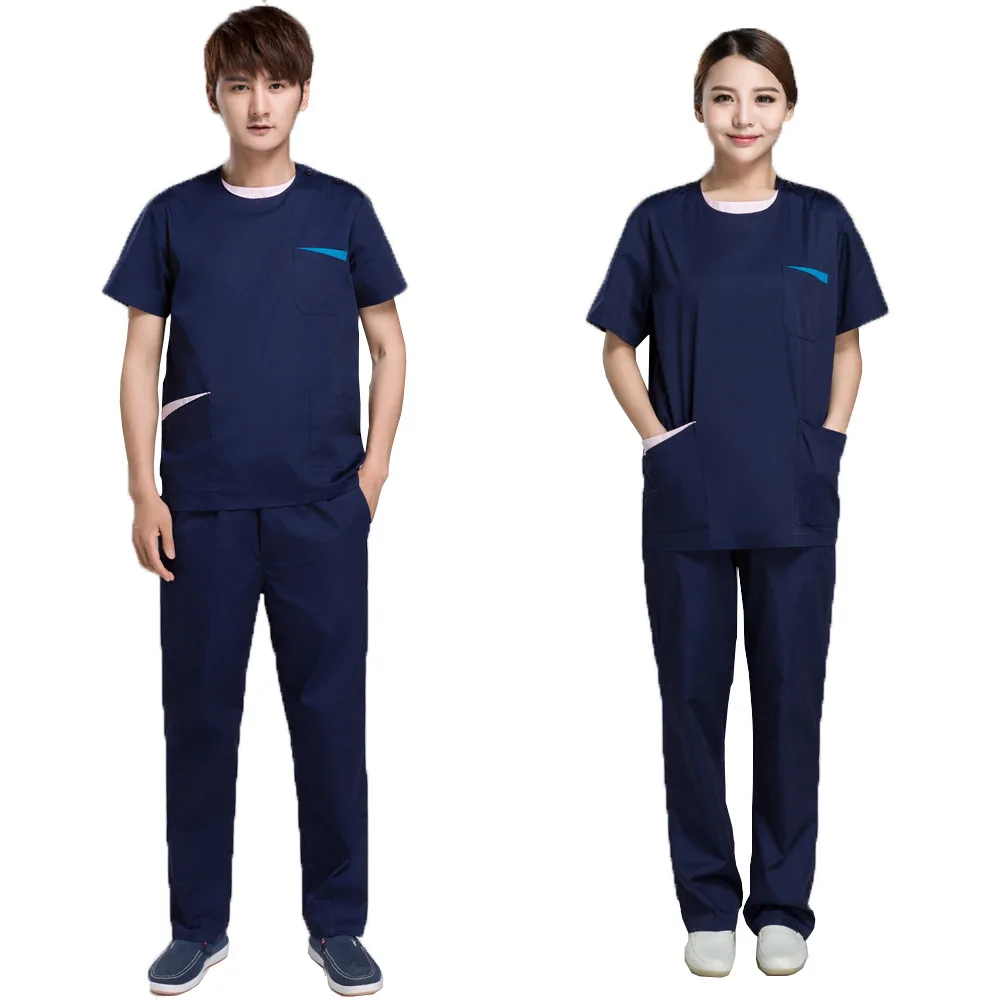 Washing clothes short sleeve split suit operating room cotton brush handbags long sleeves dental work clothes nurse uniform