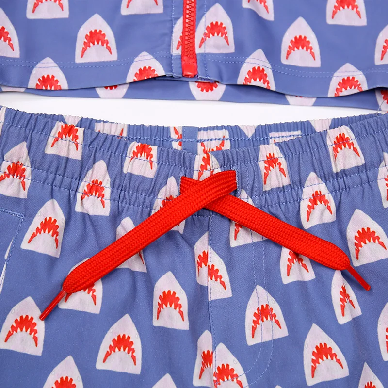 1-9 years old boys surfing swimsuit custom sun protection summer long sleeve shirts 2 pieces bathing suit swimwear