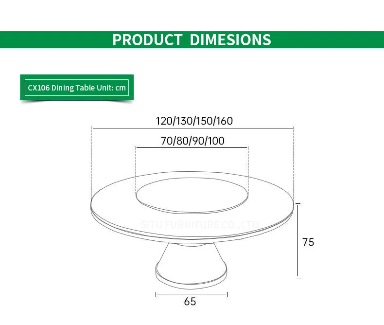 SITU modern luxury furniture marble round restaurant table dining table set 6 chairs
