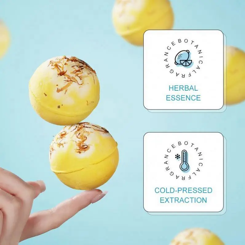 Skin Organic Bubble Bath Salt Ball Sadoer Hot Selling Lemon Cool Explosive Soap Hydrating Clean And Tender Skin Organic Bubble