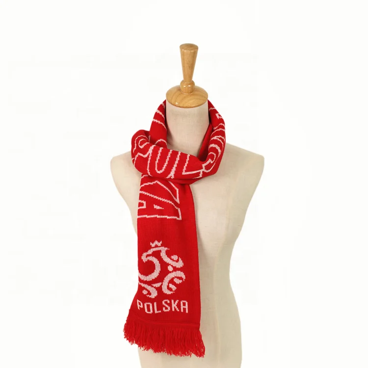 Sport Soccer Long Mens Thick Soccer Custom Fan Knitted Acrylic for Club Woven Football Scarf