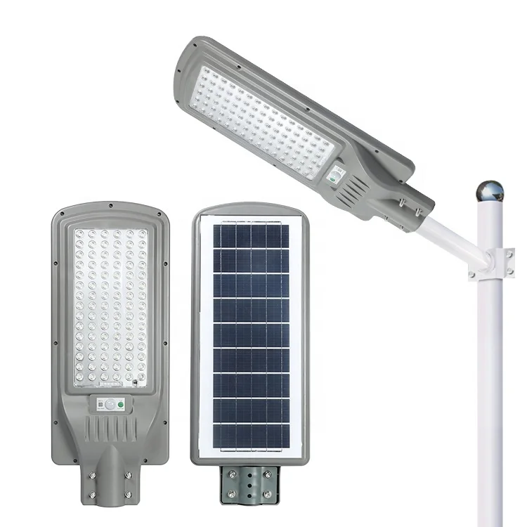  Hot Sale With Photocell Sensor Ip65 Outdoor Waterproof 100w 200w 300w Integrated AIO Led Solar Street