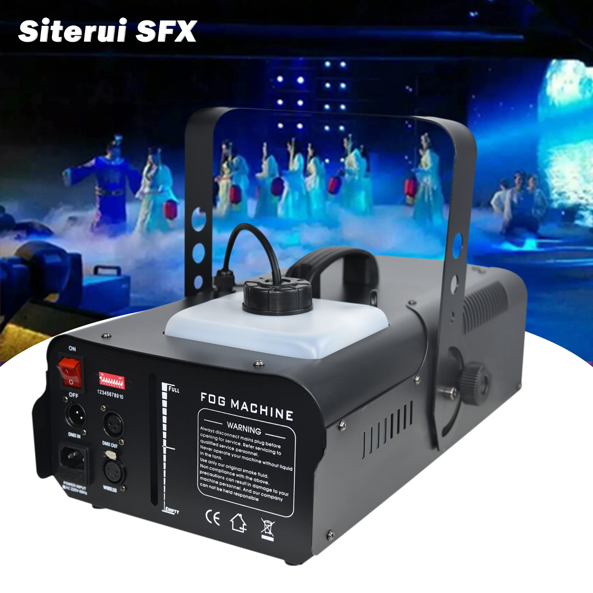 Siterui SFX 1500W black metal shell fog machine DMX controls the stage white smoke equipment Wedding stage atmosphere equipment