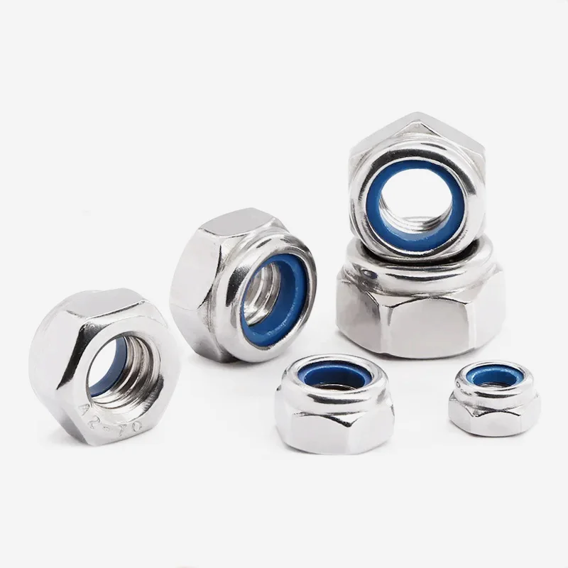 DIN985 Factory Direct Sales Stainless Steel SS304 M2 M20 All Size Self Locking Nut Hex Nylon Lock Nuts