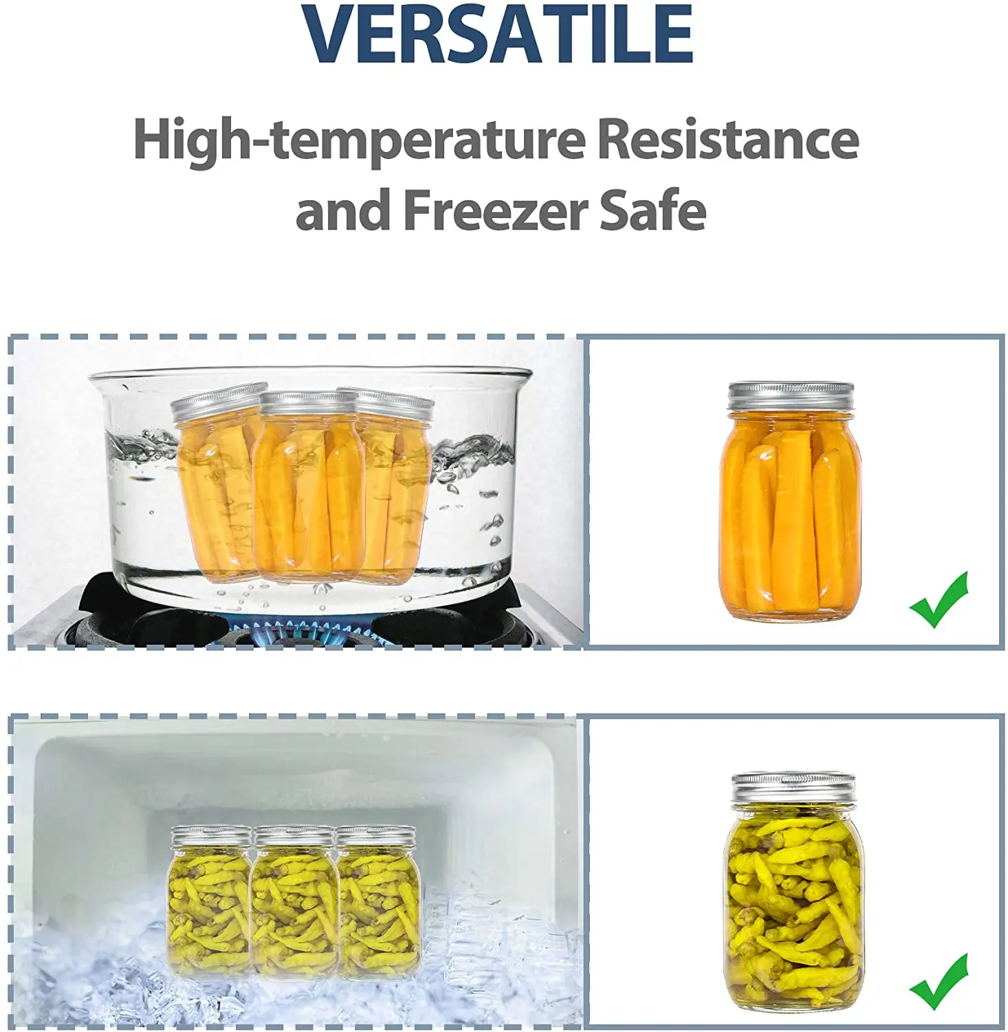 Wholesale custom 16 oz Glass Canning Jars with Metal Airtight Lids and Bands Regular Mouth Glass Mason Jars