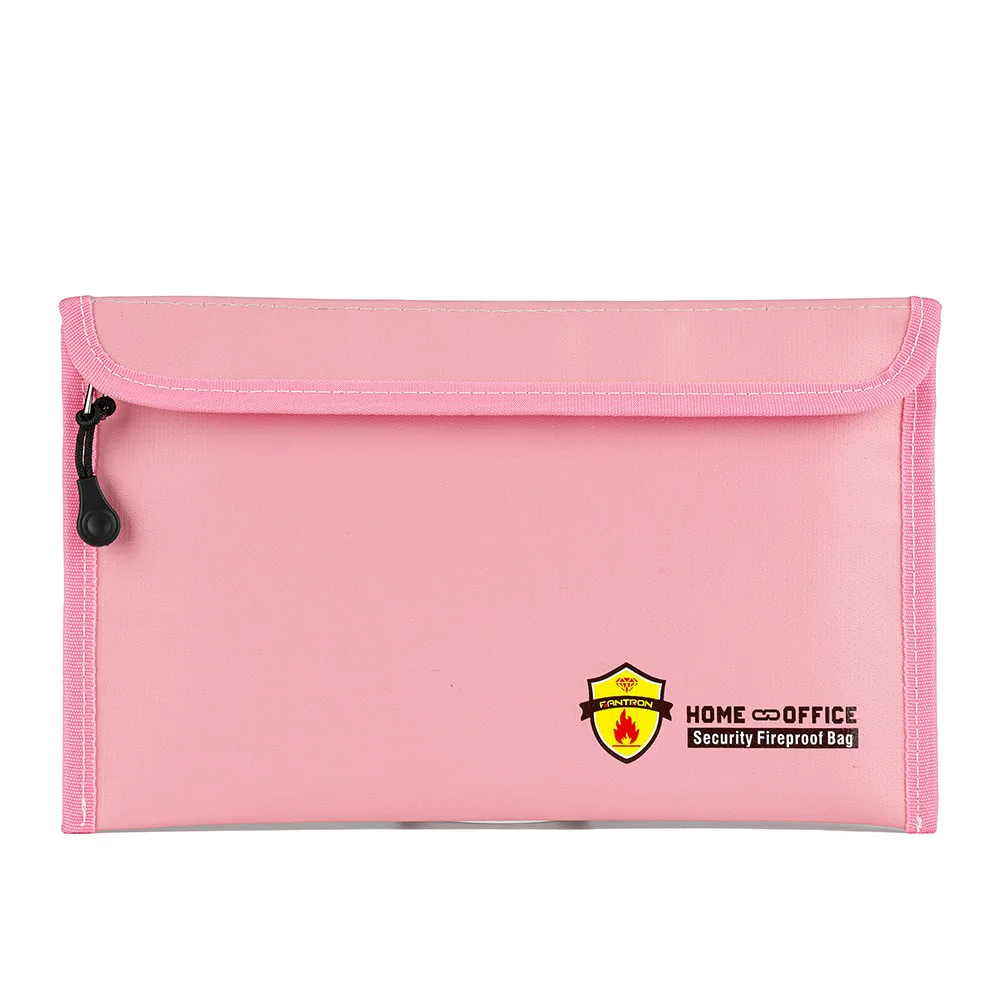 Fireproof Money Bag Waterproof and Fireproof Document Bag with Zipper Small Fireproof Safe Box Money Pouch  for Cash Passport
