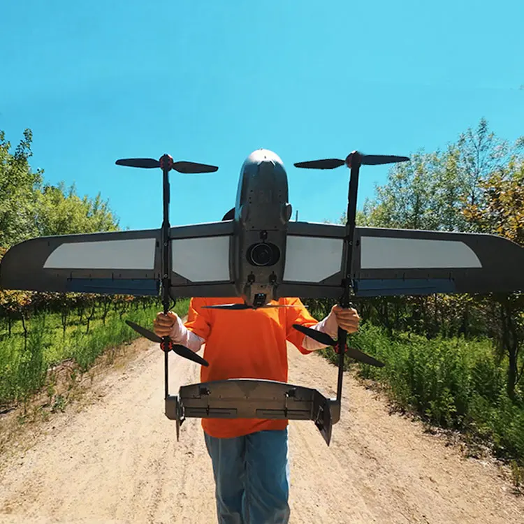 Foxtech Loong 170 Fixed Wing Long Endurance Payload Reconnaissance VTOL UAV Drone Frame for Mapping Survey Inspection