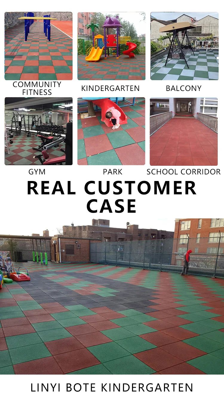 Outdoor Rubber Safety Tiles Carpet Tile Rubber Playground Flooring Mat