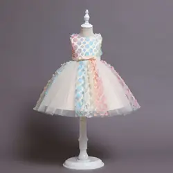 Детские платья для девочек с цветочным принтом, вечернее платье без рукавов, костюм для маленьких девочек, платья для маленьких девочек