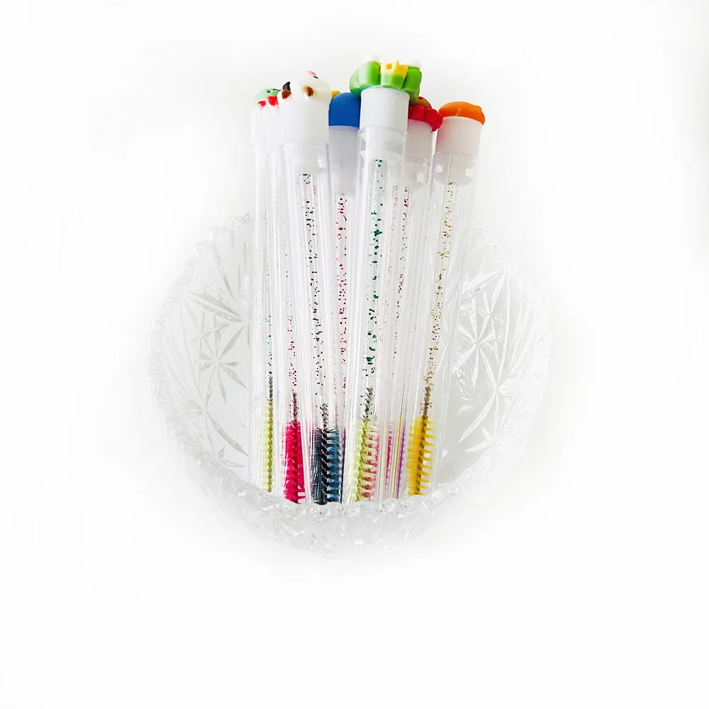 Factory Crystal Handle eyelash brush holder tube Lash Applicator Disposable Mascara Wand Lash Brushes