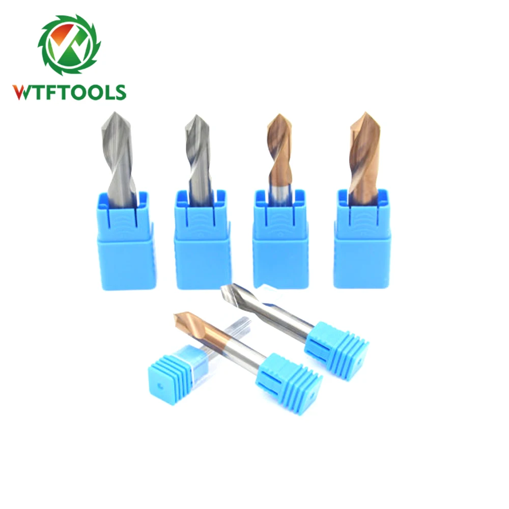 
WTFTOOLS 90 120 Degree Tungsten Carbide Spot Drill Bits For CNC Machinery 