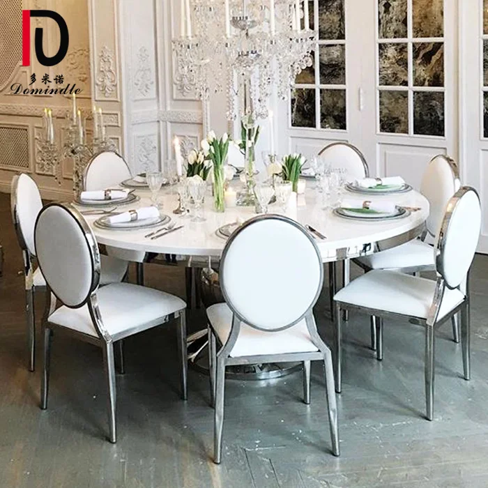 2020 hot sale event used oval back stainless steel gold wedding dining chair