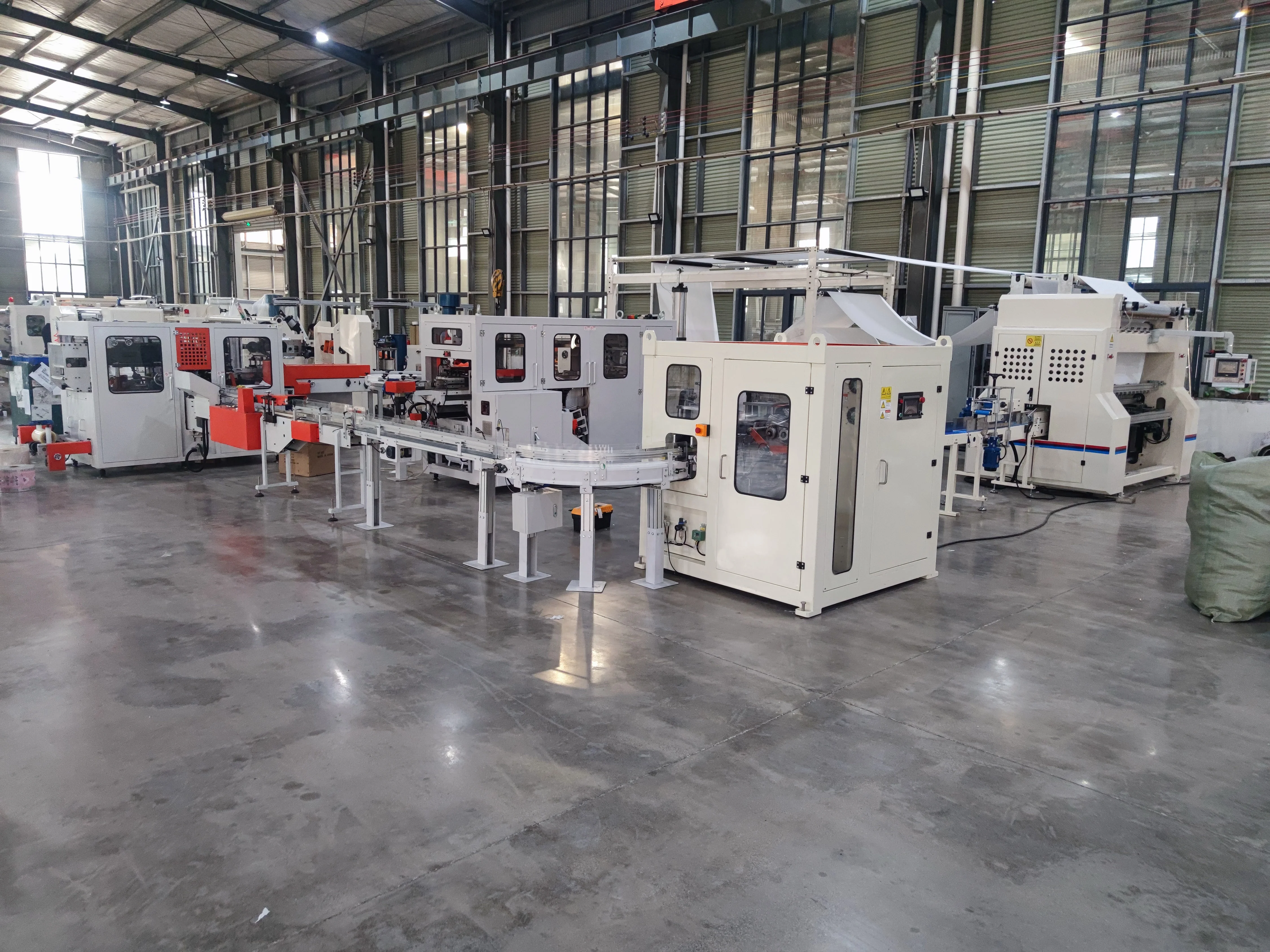 High speed automatic transferring facial tissue paper making machine production line