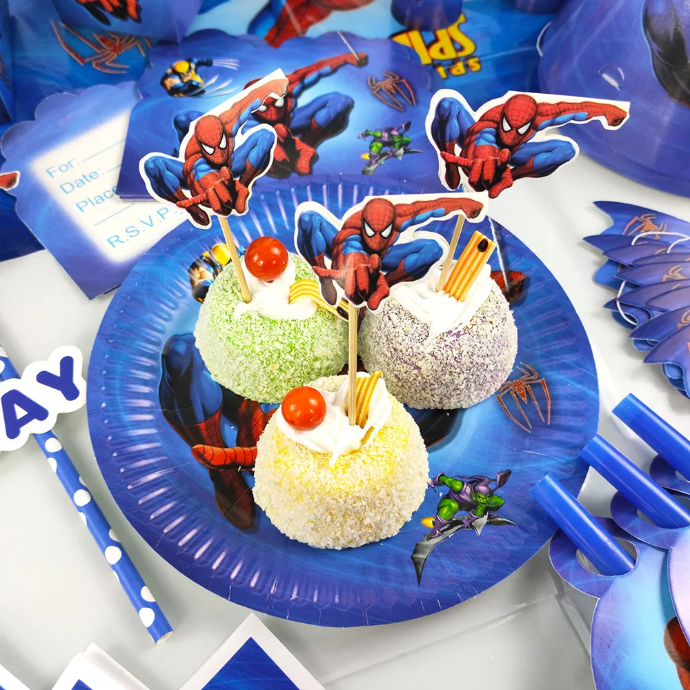 Spiderman Birthday Party Decorations Candy Gift Cupcake Box Kids Superhero Party Supplies Spider-Man