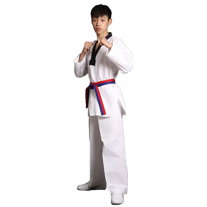 High Quality Durable Taekwondo Uniform WTF Korea Dobok Fabric Unisex Martial Art Training Gear Cheap Sports taekwondo uniform
