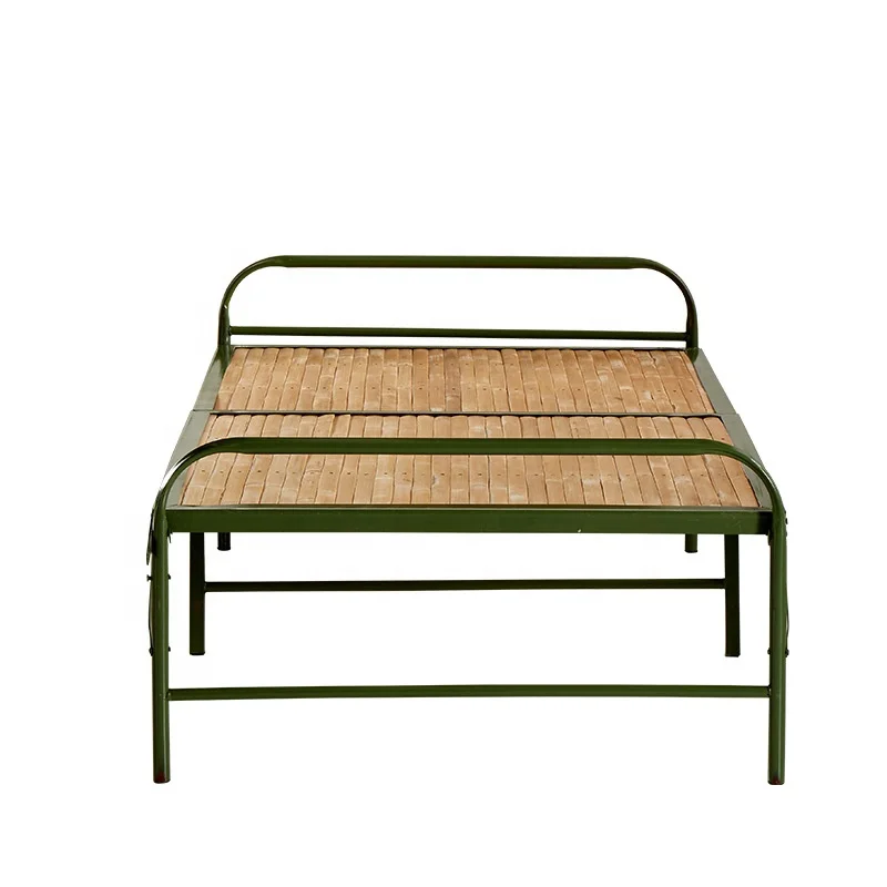 Solid Wood Bed Board 1.2m Household Simple Double Nap Escort Bed Reinforced 1m Small Single Iron Frame Folding Bed