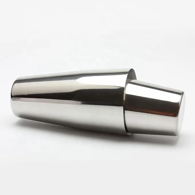 Cocktail Shaker Set Portable 2 -piece 18/8 Bar Shaker Set Silver Stainless Steel Martini Drink Boston Shaker