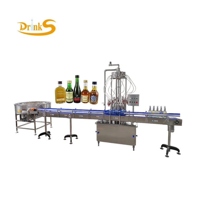 Automatic Glass Bottle Filling Machine Small Scale Whiskey Bottling Equipment