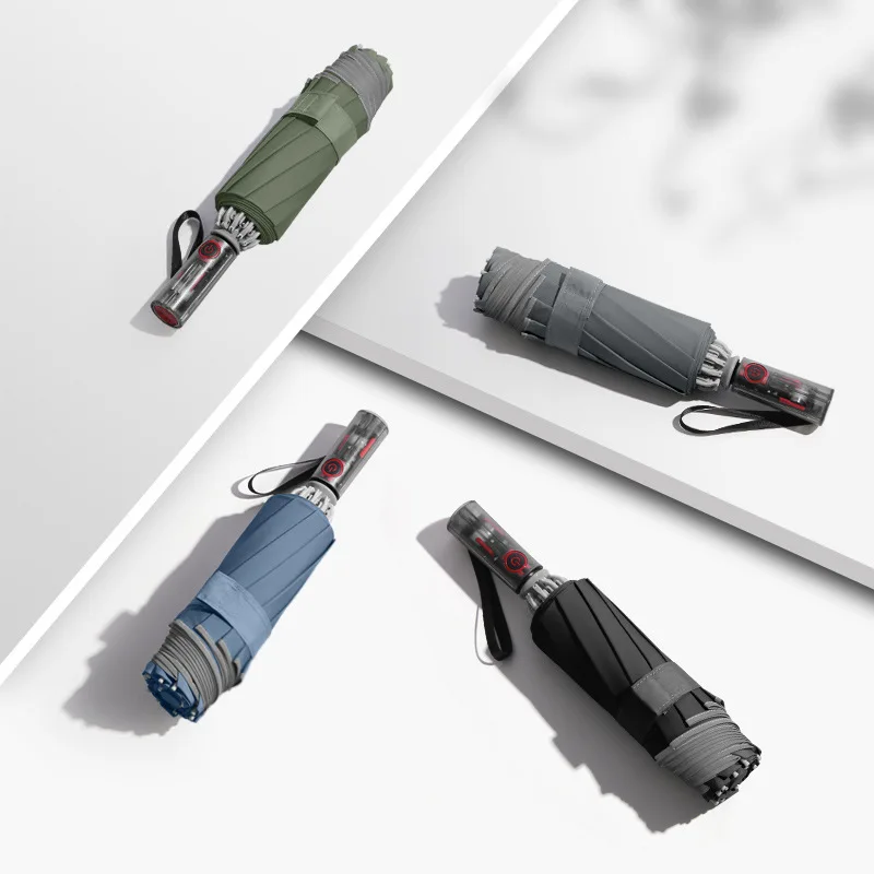 Популярный прозрачный зонт обратного типа OK ручка машины ветрозащитный автоматический складной с тремя ручками