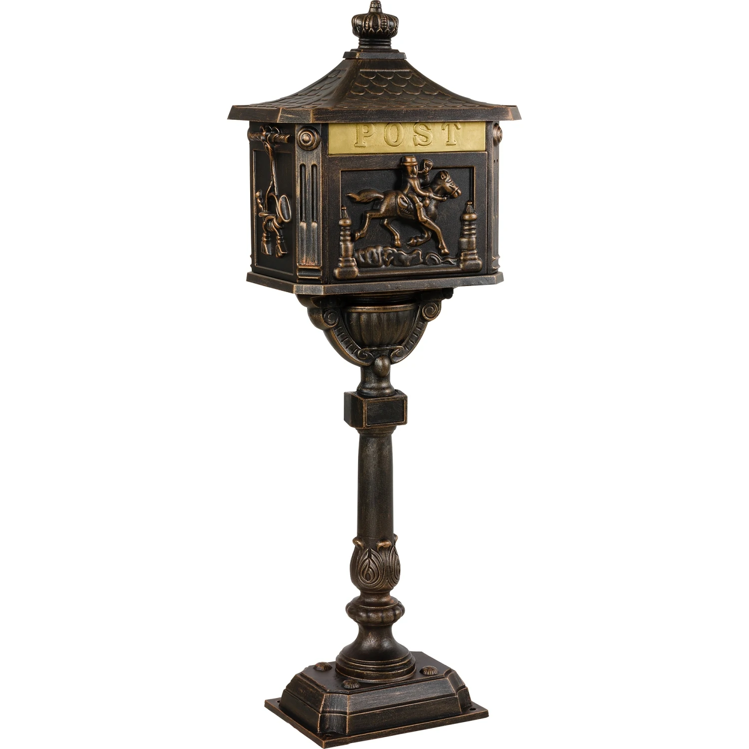 Outside mailbox standing cast aluminum mailbox with lion crown decorative outside aluminium letterbox free standing