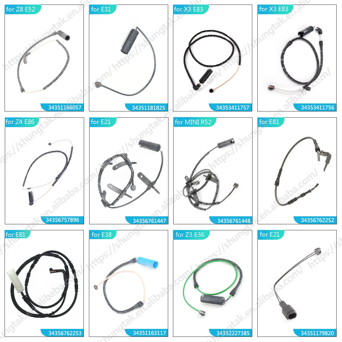 ShungTak Wholesale Brake Pad Wear Sensor brake pad sensor brake pad wear indicator sensor for BMW E39 Z8 E52 OE 34351163066