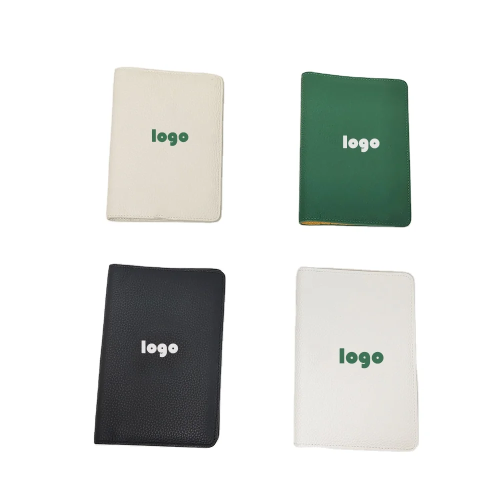 Custom Size Genuine PU Leather Golf Scorecard Holder Print Logo Embossed Logo round Yardage Cover Pencil Holder Golf Bag