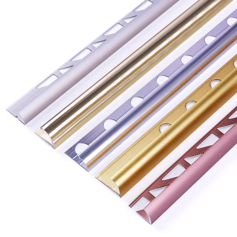 Wholesale Price Building Accessories Decorative Aluminum Round Open Trim 10mm Curved Corner Strips for Marble Tiles Edge