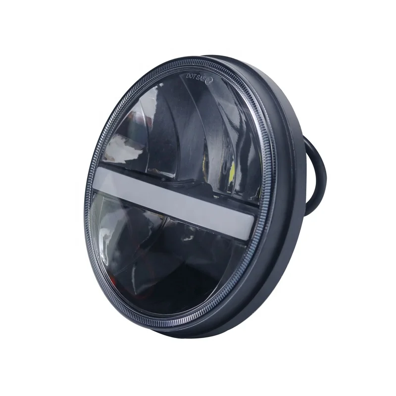 Round 7inch h4 amber turn light headlamp DRL led headlight for Jeep land rover defender off road