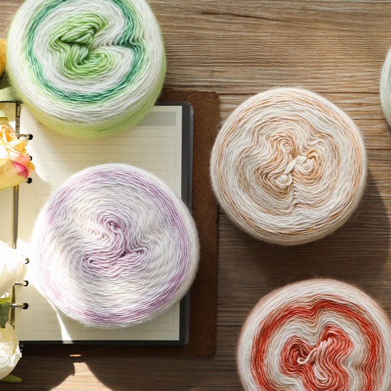 soft warm yarn 75% cotton 8% merino wool 17% acrylic skin friendly cake yarn for hand knitting sweater