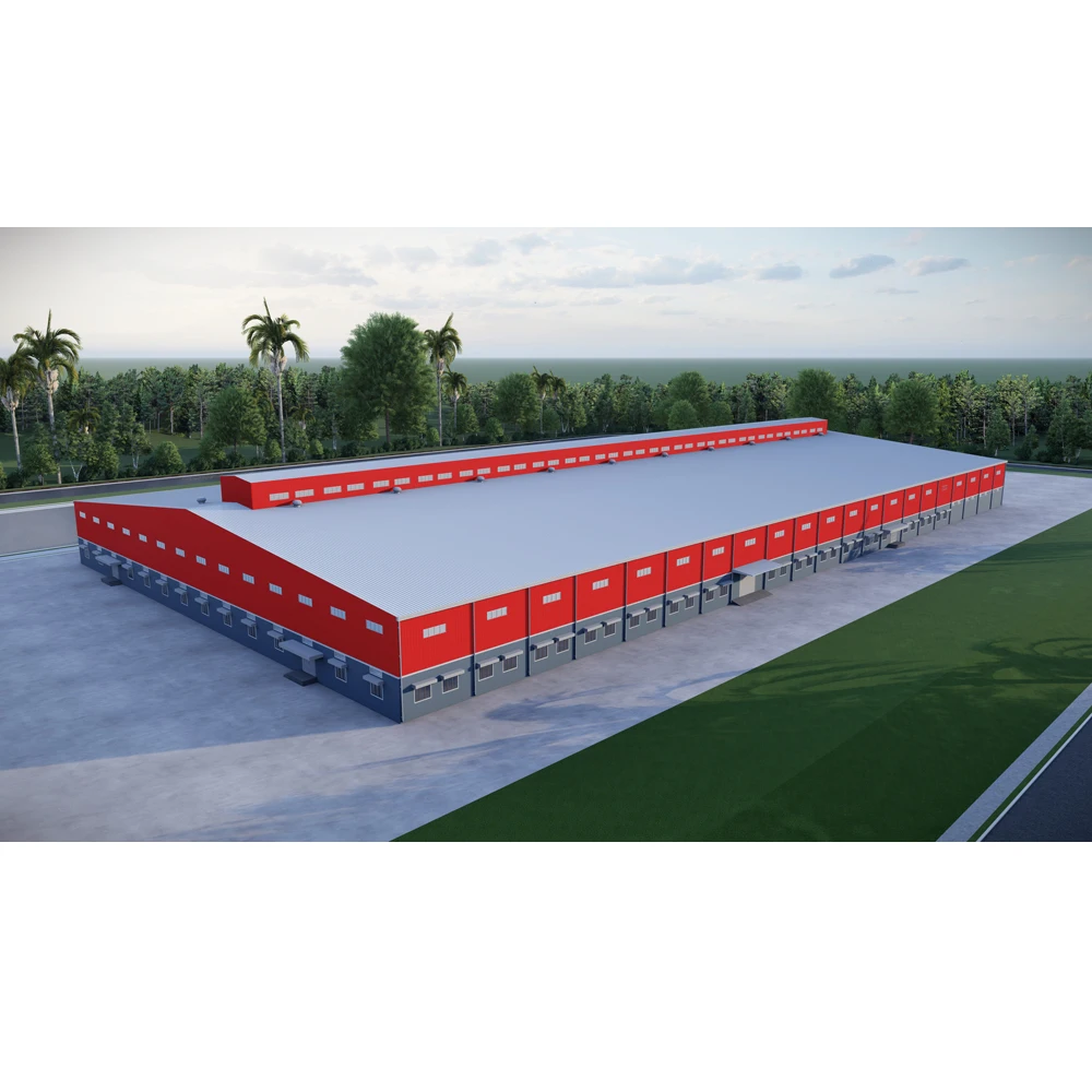 Metal frame steel structure factory prefabricated plant building with clear span design
