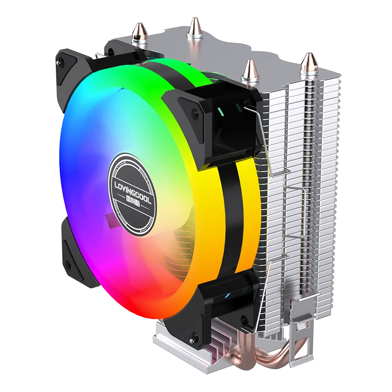 Hot Sales custom logo 2 Heat Pipe CPU Cooler CPU Cooling Radiator With PWM 4 Pin FRGB Cooling Fan Heat