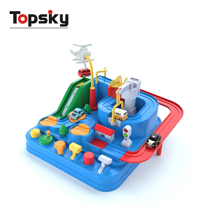Train Track Toys Educational Children Racing Cars Slot Rail Vehicle Parking City Rescue Car Adventure Toy for Kids
