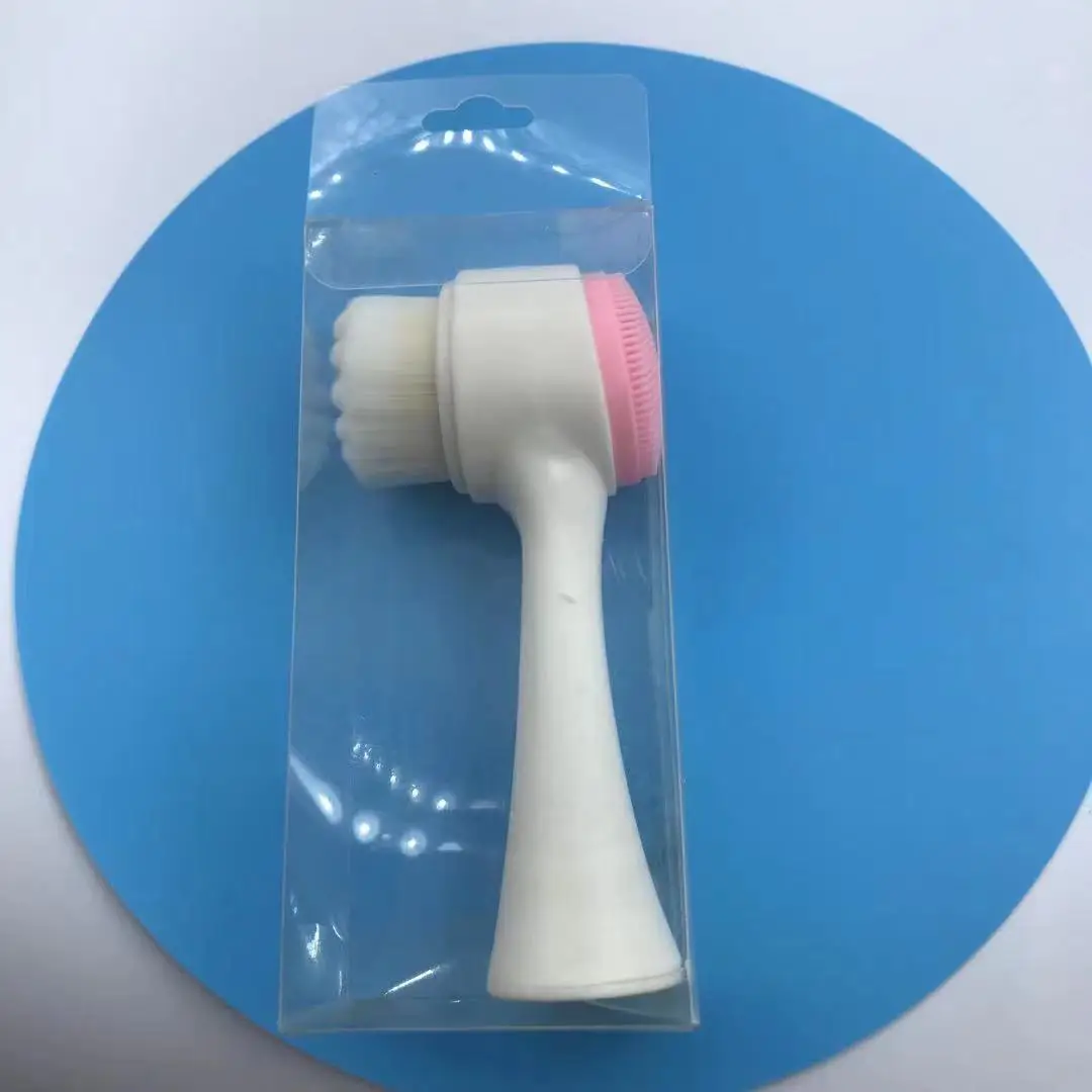 Silica Gel Soft Bristle Station Cleansing Brush 3D Double Face Cleansing Brush Manual Cleansing Brush Deep Cleaning