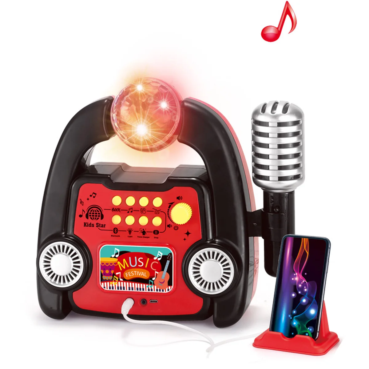 SY TOYS Multifunctional Musical Party Karaoke Machine Toys Connected With Phone Potable Loudspeaker&Microphone Fun For Kids