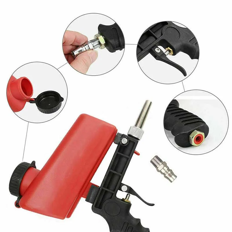 High Quality Gravity Pneumatic Small Handheld Spray Gun Set Adjustable Sandblasting Gun Portable Sandblasting Gun