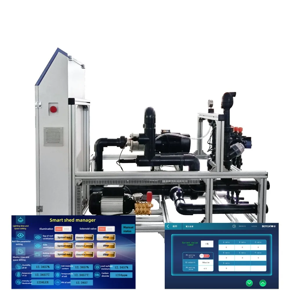 Convenient operation and cost-effective irrigation fertilizer management integrated machine for medium-sized greenhouse planting