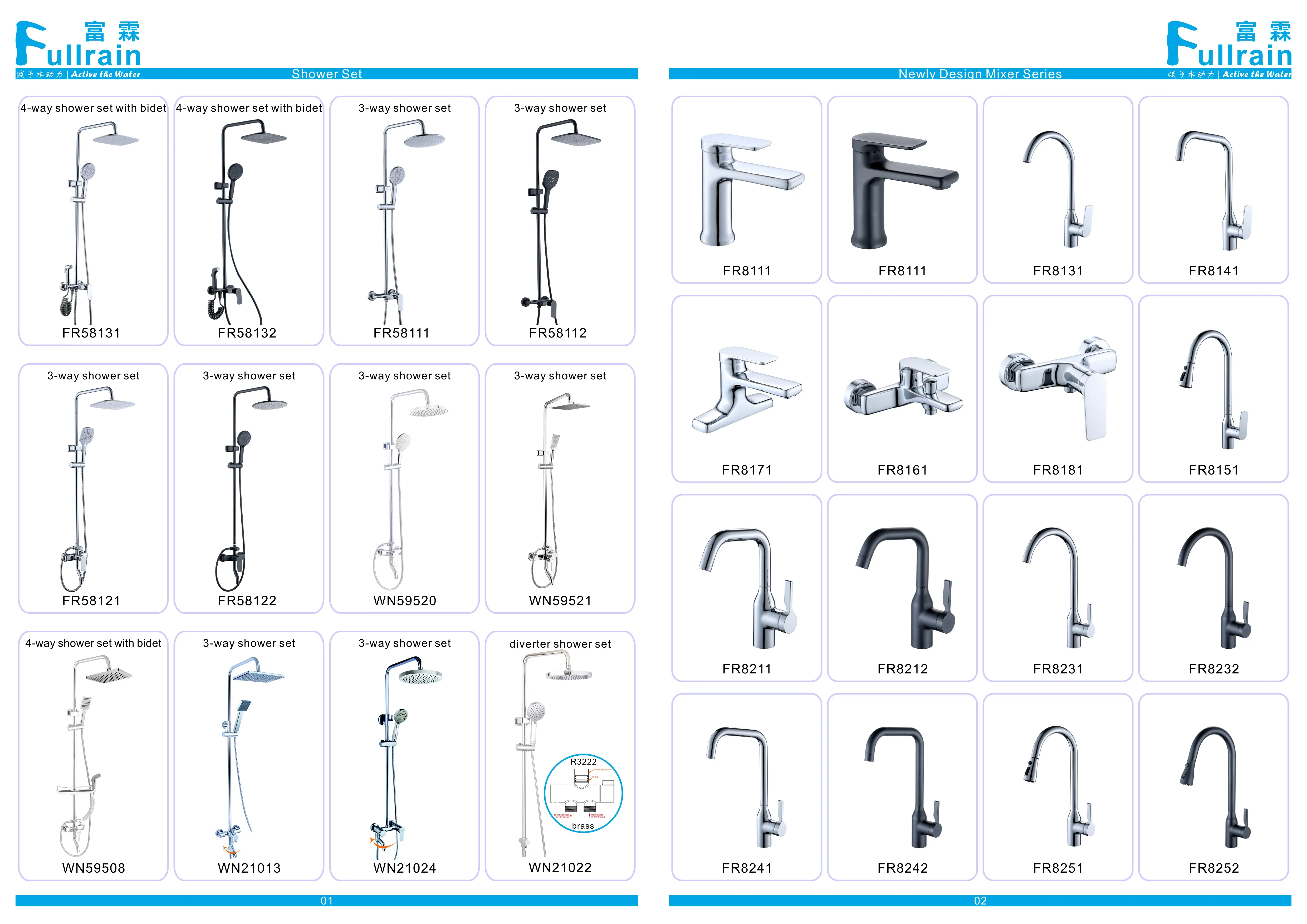 Bathroom 4-way Shower Set Column Combination With Floor Clean Sprayer