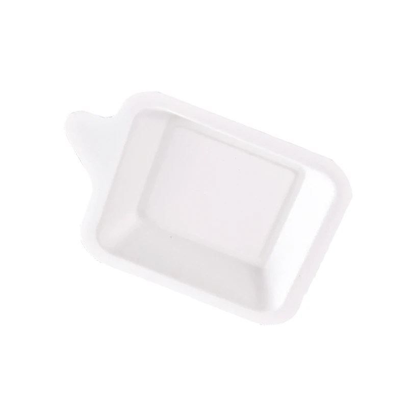 Disposable Bagasse Pulp Cake Stand Size Dessert Square Plate Degradable Knife Fork Spoon Tableware Set