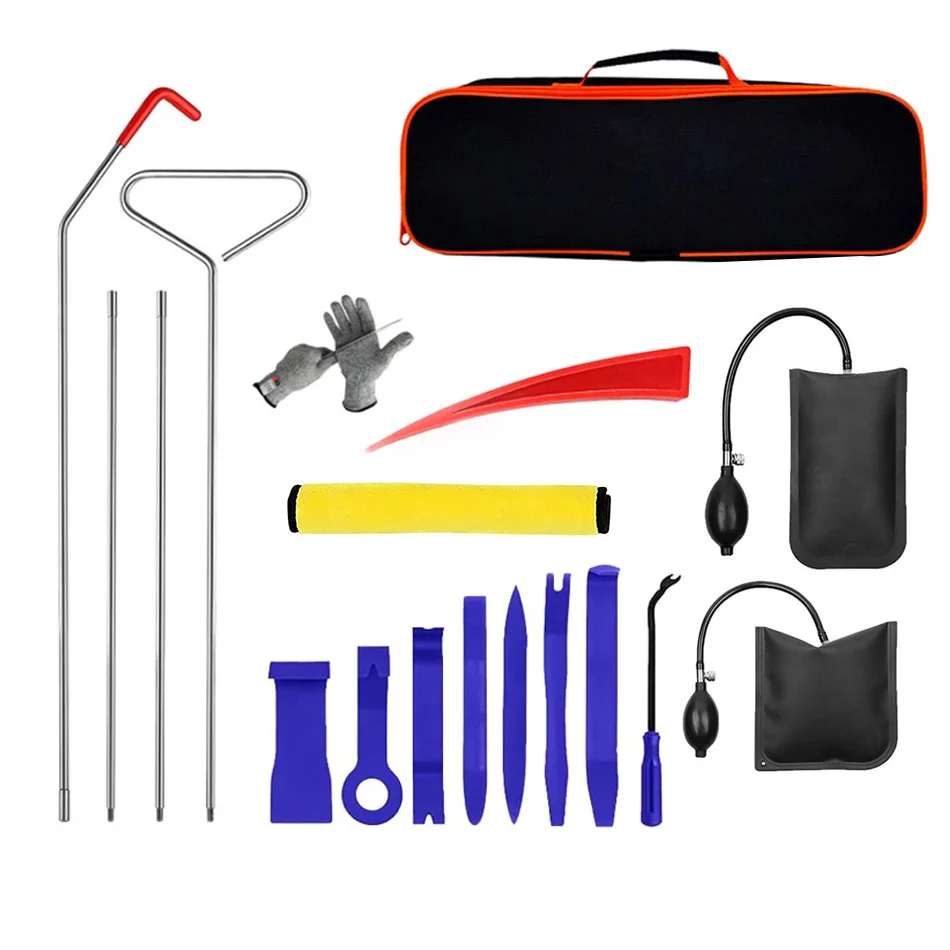Professional  18pcs  Car Kit  Automotive Tool Kit  Long Reach Grabber Wedge Air Pump Bag Auto Trim Removal Kit