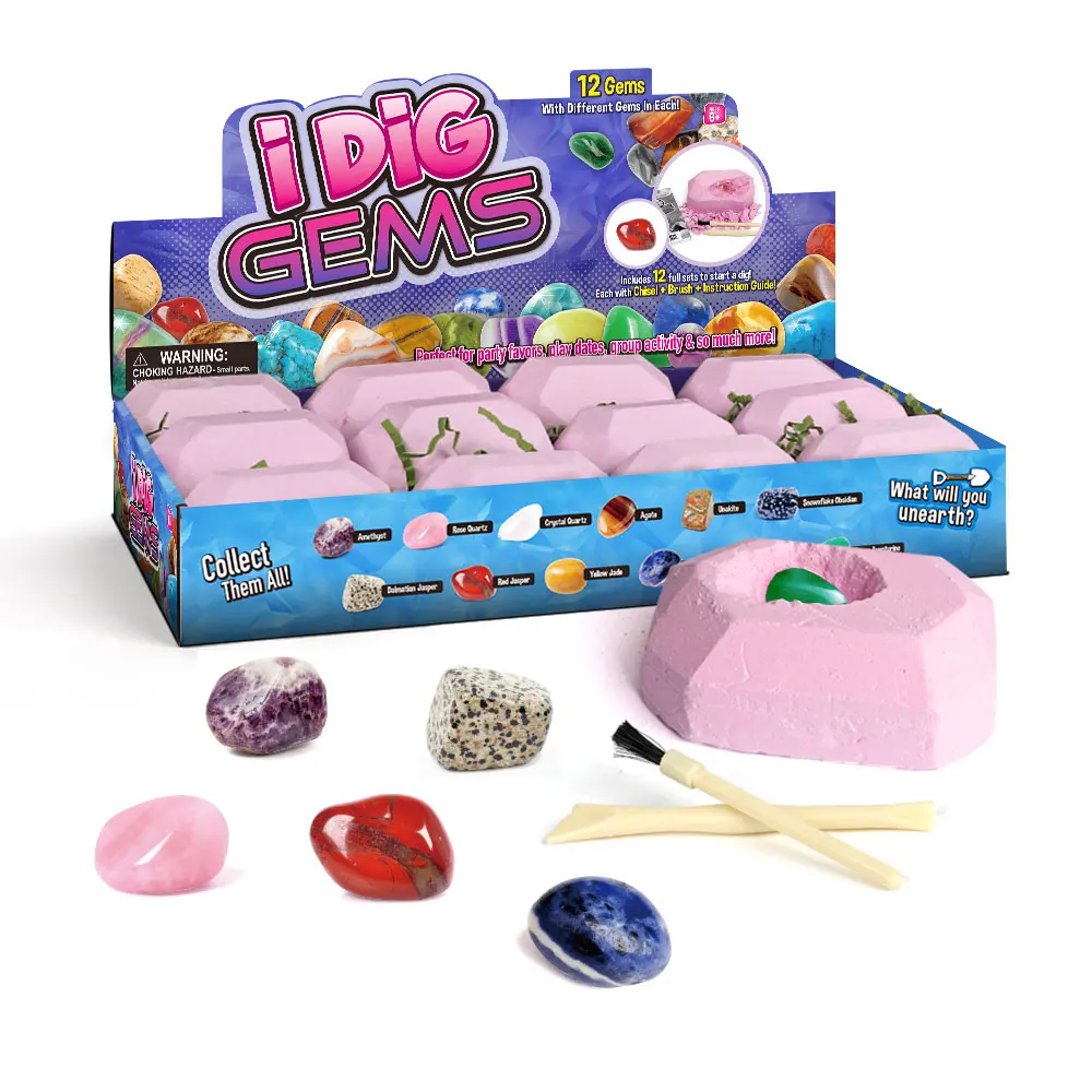 Toys Game Educational Gems Excavation Set Stone Dig Kit for Kids Early Learning