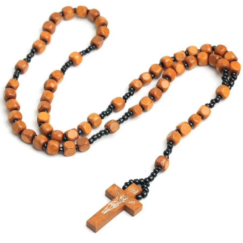 Hand-woven Wood Prayer Beads Rosary Necklaces