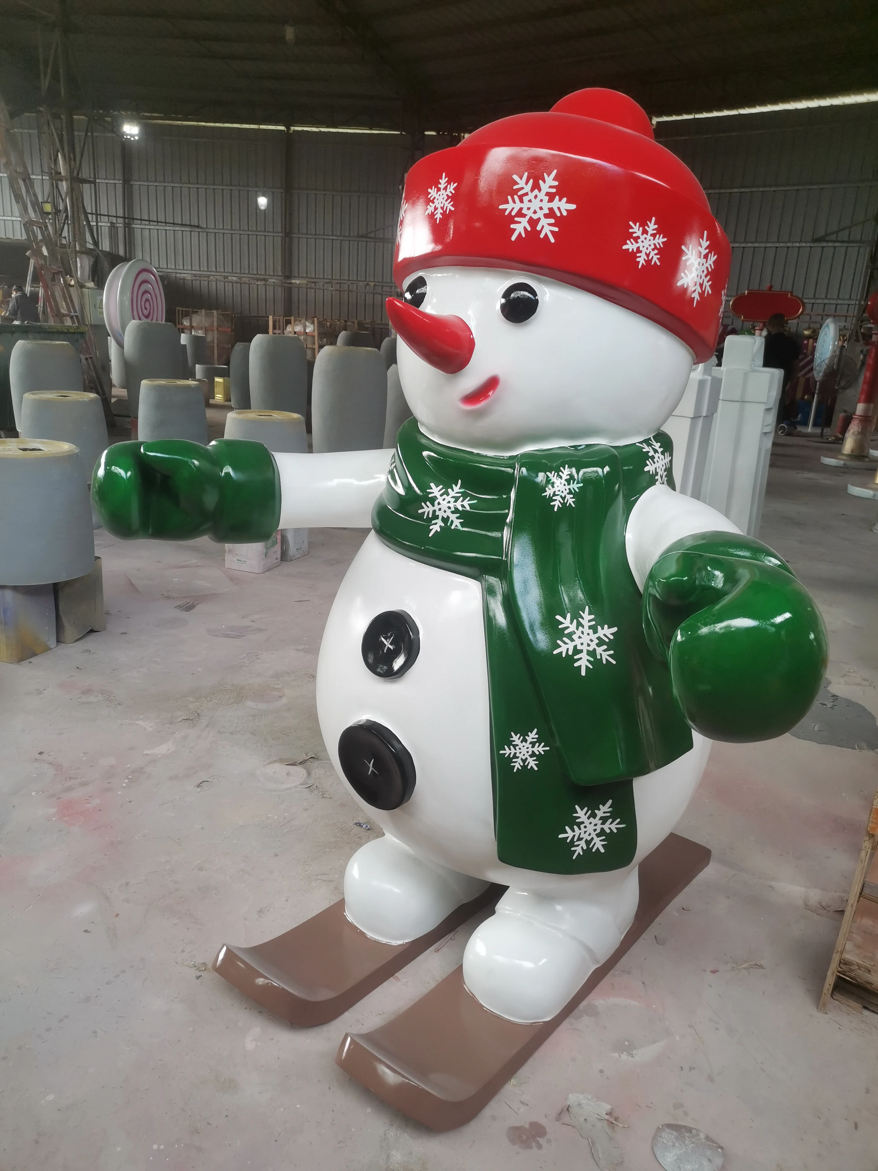 commercial fiberglass giant large waterproof outdoor Christmas life size santa clause sleigh decorations for sale