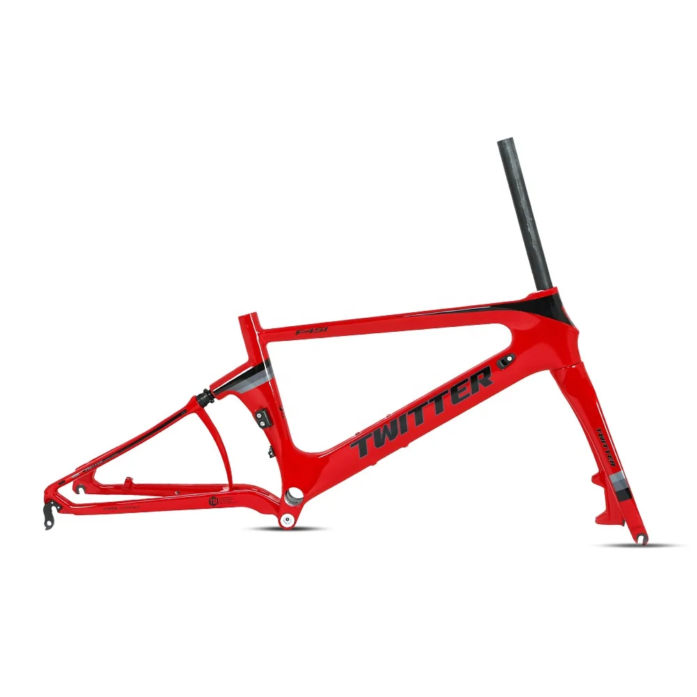 NEW Arrival Disc Brake T800 Carbon fiber Folding Bicycle Frame 22 inch Foldable Bike Carbon Frameset